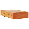 vidaXL Bedframe zonder matras met lades grenenhout wasbruin 135x190 cm