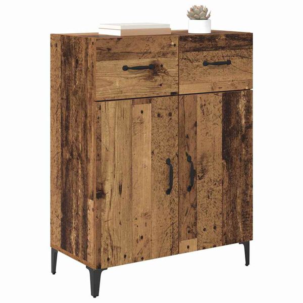 vidaXL Dressoir met lade Oudhout 69,5 x 34 x 90 cm Bewerkt hout