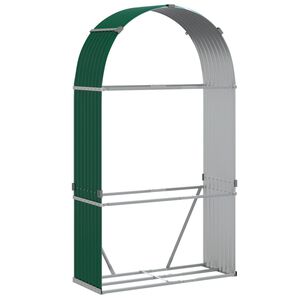 vidaXL Haardhoutopslag 120x45x210 cm gegalvaniseerd staal groen