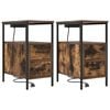 vidaXL Nachtkastje 2 st Gerookt eiken 30 x 48 x 61 cm Bewerkt hout