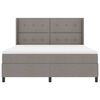 vidaXL Boxspring bed met matras met hoofdeinde Taupe 180 x 200 cm Stof