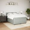 vidaXL Boxspring met matras fluweel lichtgrijs 140x190 cm