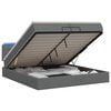 vidaXL Ottoman Bed met Matrassen en LED Donkergrijs 200 x 200 cm Stof