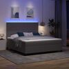 vidaXL LED Box Spring Bed Lichtgrijs en wit. 180 x 200 cm Katoen Stof