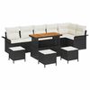 vidaXL Tuinbankenset 10 st Zwart poly rattan