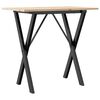 vidaXL Eettafel X-frame 80x50x75 cm massief grenenhout en staal