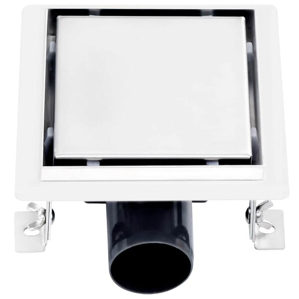 vidaXL Doucheafvoer met 2-in-1 deksels 15x15 cm roestvrij staal