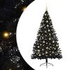 vidaXL Kunstmatig Voorverlicht Kerstboom met 300 LED Zwart 180 cm PVC
