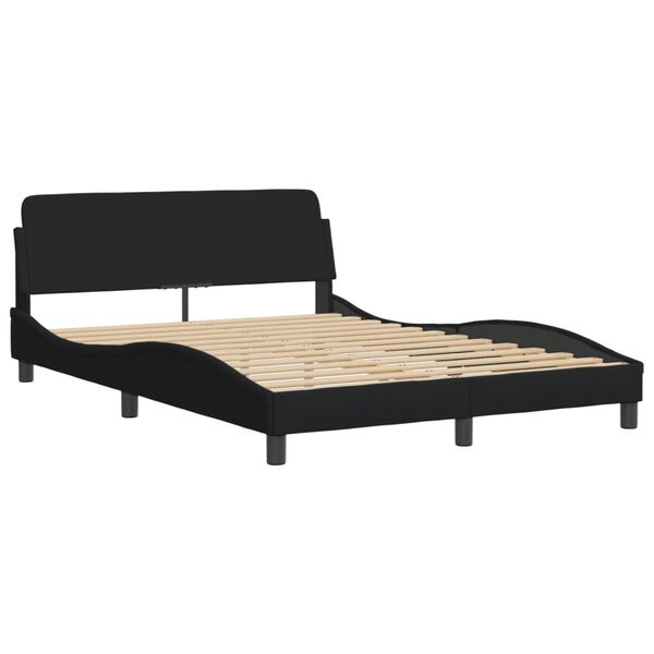 vidaXL Bed met matras "Dover" stof zwart 140x200 cm