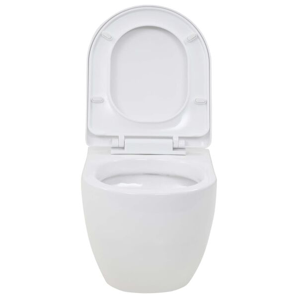 vidaXL Hangend toilet met verborgen stortbak keramiek wit