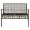 vidaXL 4-delige Loungeset met kussens poly rattan grijs