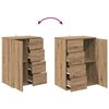 vidaXL Dressoir met lade Artisan Eiken 59 x 39 x 80 cm Bewerkt hout