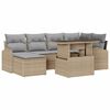 vidaXL Tuin Sofa Set 7 st Beige en Licht Grijs poly rattan