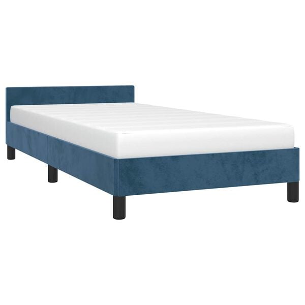 vidaXL Bedframe zonder matras 90x190 cm fluweel donkerblauw