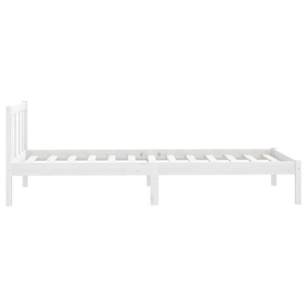 vidaXL Bedframe massief grenenhout wit 90x200 cm