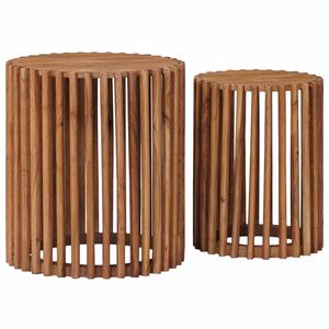 vidaXL Bijzettafelset met opslag met de deur Bruin 40 x 40 x 45 cm