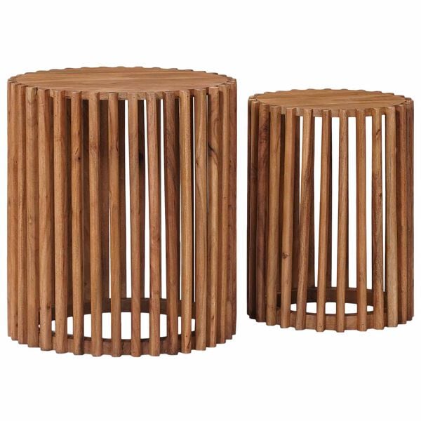 vidaXL Bijzettafelset met opslag met de deur Bruin 40 x 40 x 45 cm