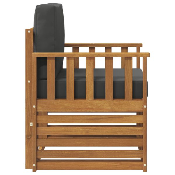 vidaXL Buiten bankenset Massief Acaciahout en Polyester Naturel