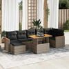 vidaXL 8-delige Loungeset met kussens poly rattan acacia grijs
