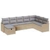 vidaXL Tuin Sofa Set met kussen met opslag 8 pcs Beige Poly riet