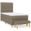 vidaXL Boxspring met matras stof taupe 100x200 cm