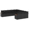 vidaXL Patio Sofa Set 11-zits Black