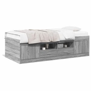 vidaXL Slaapbank met lades zonder matras 100x200 cm grijs sonoma eiken
