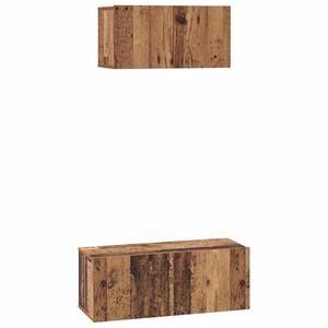vidaXL Tv-meubelset Wandgemonteerd 2 pcs Oud Hout Bewerkt hout