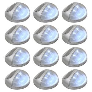 vidaXL LED-wandlampen solar rond zilver 12 st