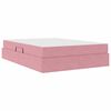 vidaXL Opbergbed met matras met matras Roze 140 x 190 cm Fluweel