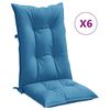 vidaXL Stoelkussens 6 st hoge rug 120x50x7 cm stof gem&ecirc;leerd blauw
