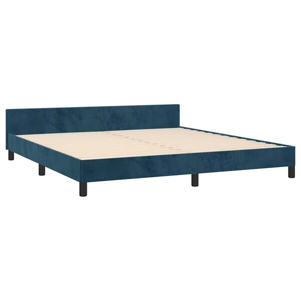 vidaXL Bedframe zonder matras 180x200 cm fluweel donkerblauw