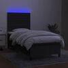 vidaXL Boxspring met matras en LED stof zwart 90x200 cm