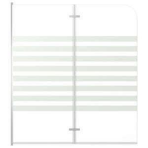 vidaXL Badwand gestreept 120x140 cm gehard glas