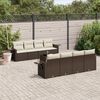 vidaXL 9-delige Loungeset met kussens poly rattan bruin