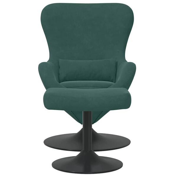 vidaXL Egg Chair met Voetsteun Donkergroen 63 x 73 x 90 cm Fluweel