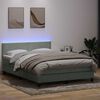 vidaXL Boxspring met matras en LED fluweel lichtgrijs 160x220 cm
