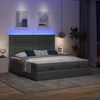 vidaXL Ottoman bed met matrassen en LED's 200x200cm stof donkergrijs