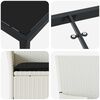 vidaXL Tuin eettafelset met kussen 5 pcs Wit poly rattan