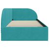 vidaXL Hoekbedframe met hoofdeinde Turquoise 80 cm x 200 cm Fluweel