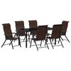 vidaXL Tuin eettafelset 7 st Bruin Gepoedercoat staal