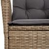 vidaXL 7-delige Tuinset met kussens poly rattan gemengd beige