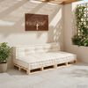 vidaXL Pallet Sofa Kussen 2 pcs Cr&egrave;mekleurig 120 x 80 x 38 cm Stof