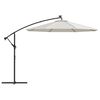 vidaXL Zweefparasol met LED-verlichting en metalen paal 300 cm zand