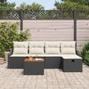 vidaXL Tuin Sofa Set met kussen met opslag 6 pcs Zwart Poly riet