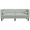 vidaXL Tweezitsbank Chesterfield-stijl en bolsters fluweel lichtgrijs