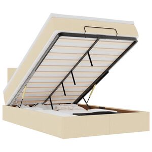 vidaXL Ottoman bed met matras 120x200cm stof cr&egrave;mekleurig