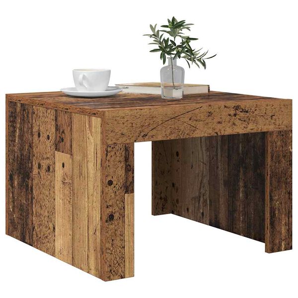 vidaXL Salontafel Oudhout 50 x 50 x 35 cm Bewerkt hout