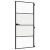 vidaXL Binnendeur smal 93x201,5 cm gehard glas en aluminium zwart