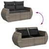 vidaXL 7-delige Loungeset met kussens poly rattan grijs